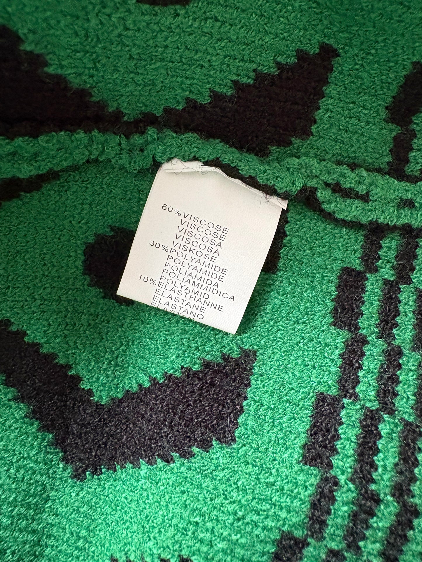 Flam Mode Tie Front Cardigan Colour Green/ Black One Size 8-14