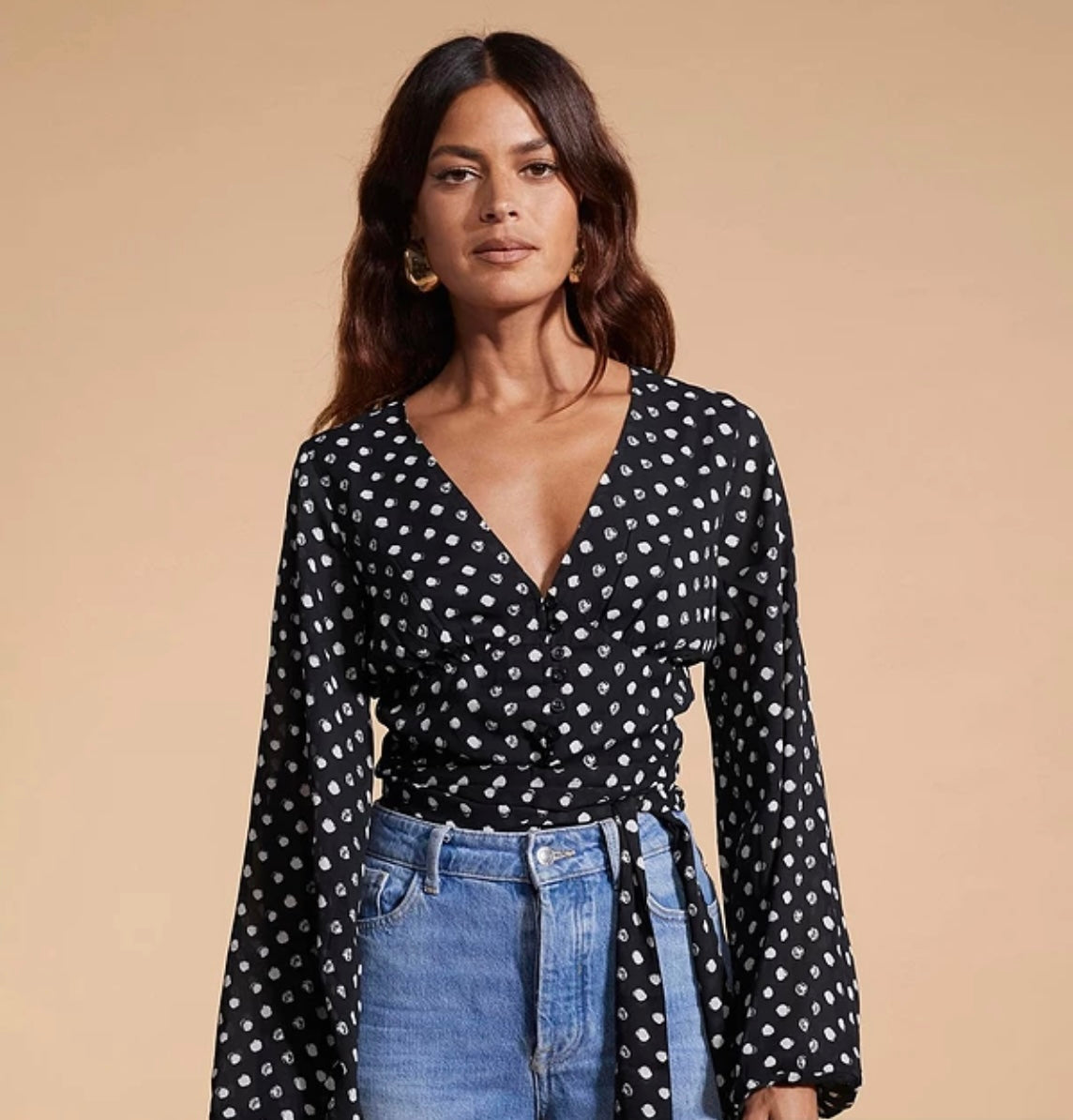 Dancing Leopard Polka Dot Blouse Colour Black/ white Size 6
