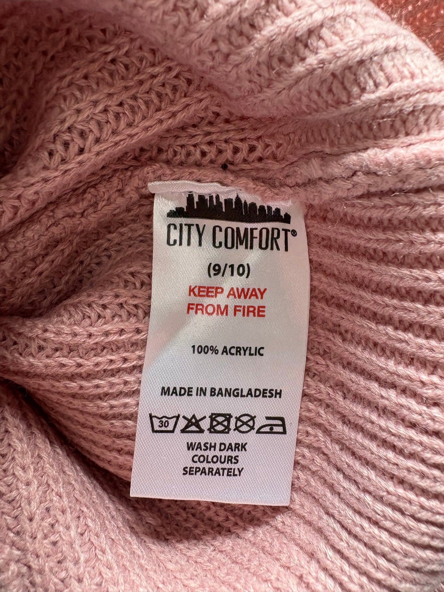 City Comfort knitted high neck jumper Colour Rose Size 9-10 Years