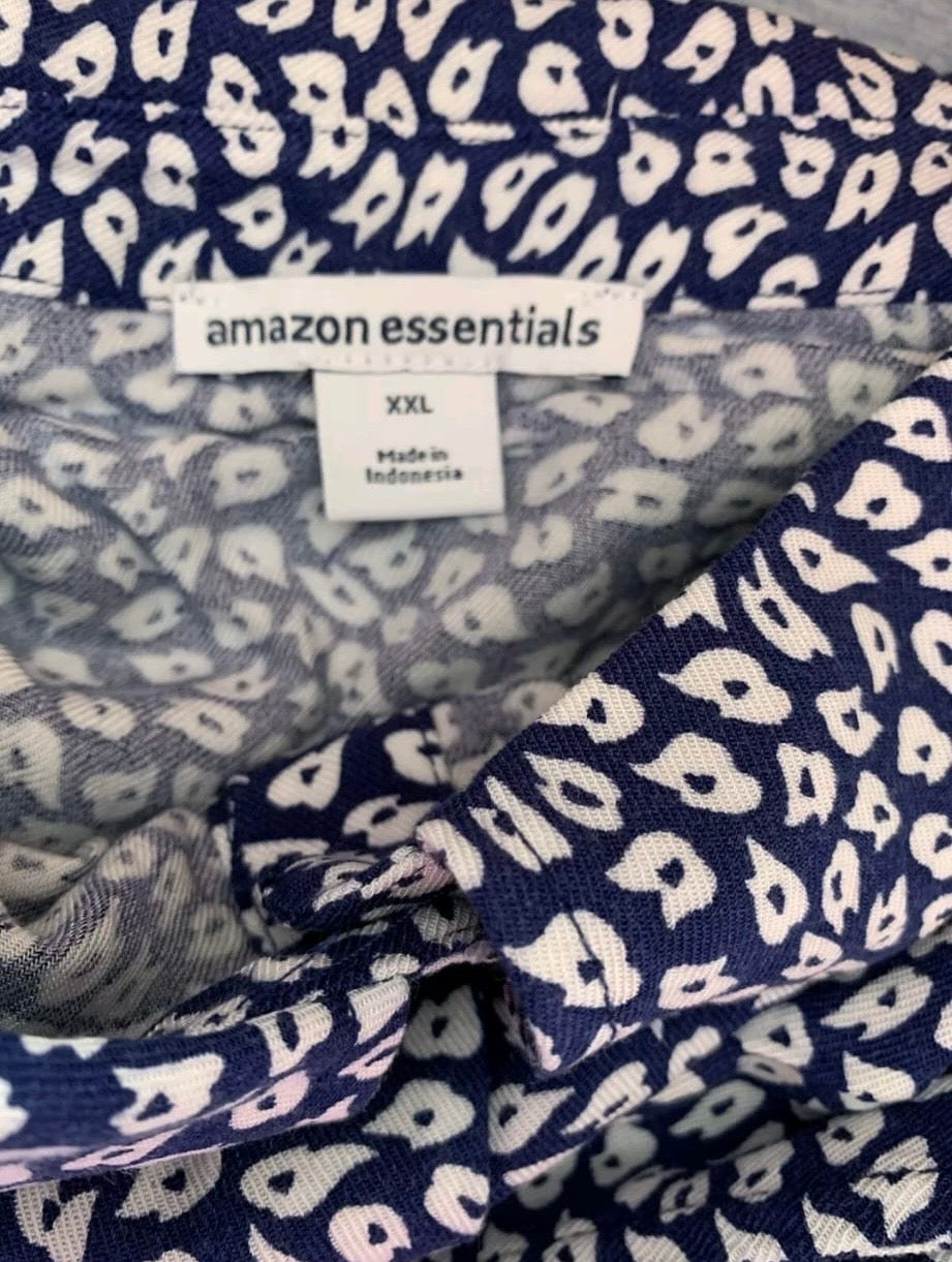 Amazon Essentials Women's
Sleeveless Woven Shirt Dress Colour Navy/White Petal Size XXL
