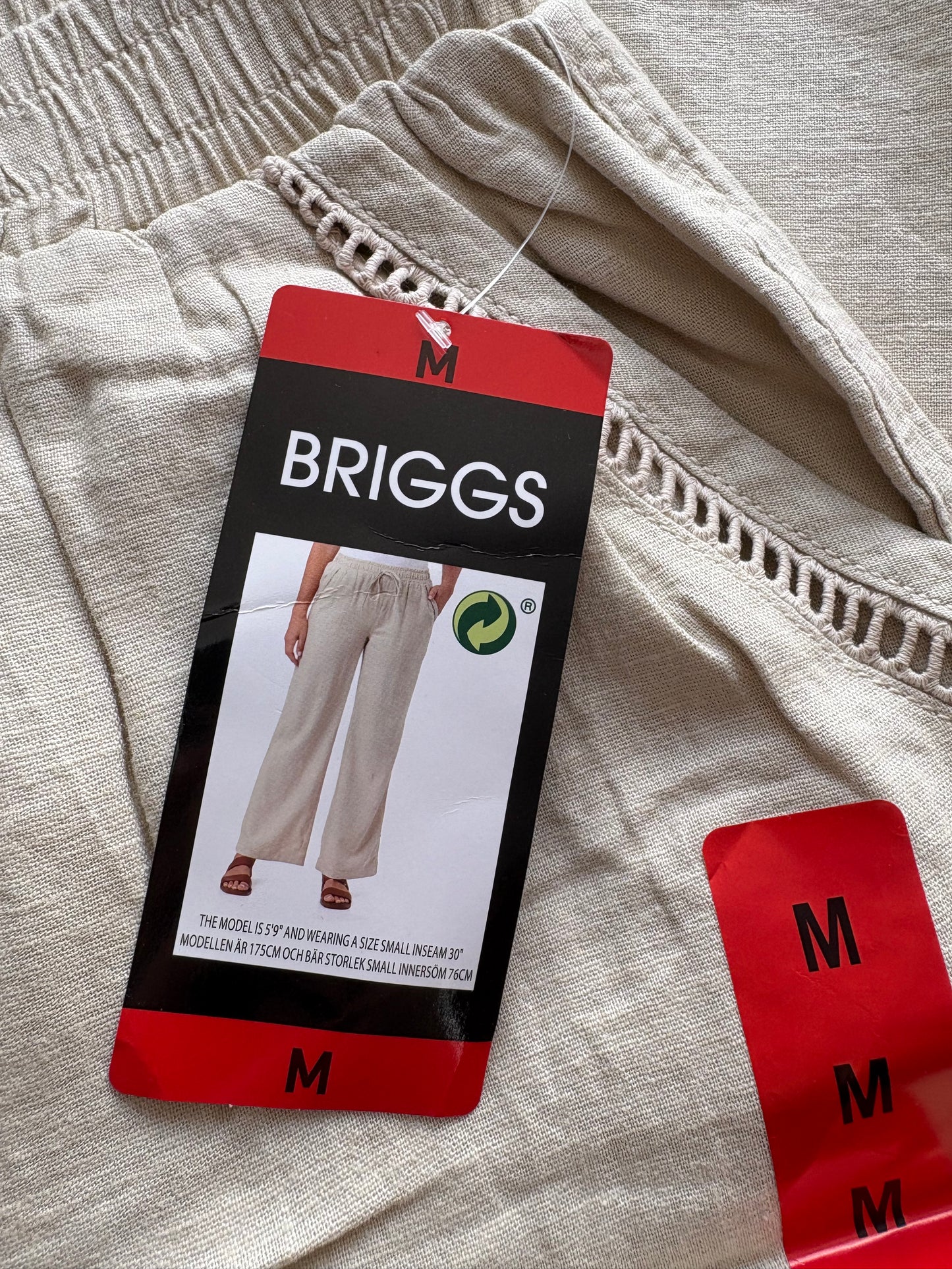 Briggs Linen Blend Trousers Colour Natural Size M