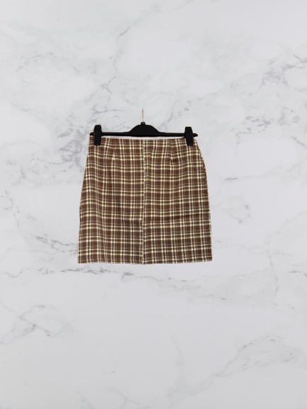 Daisy Street Lace Up Mini Skirt Colour Brown/ Cream Size 6