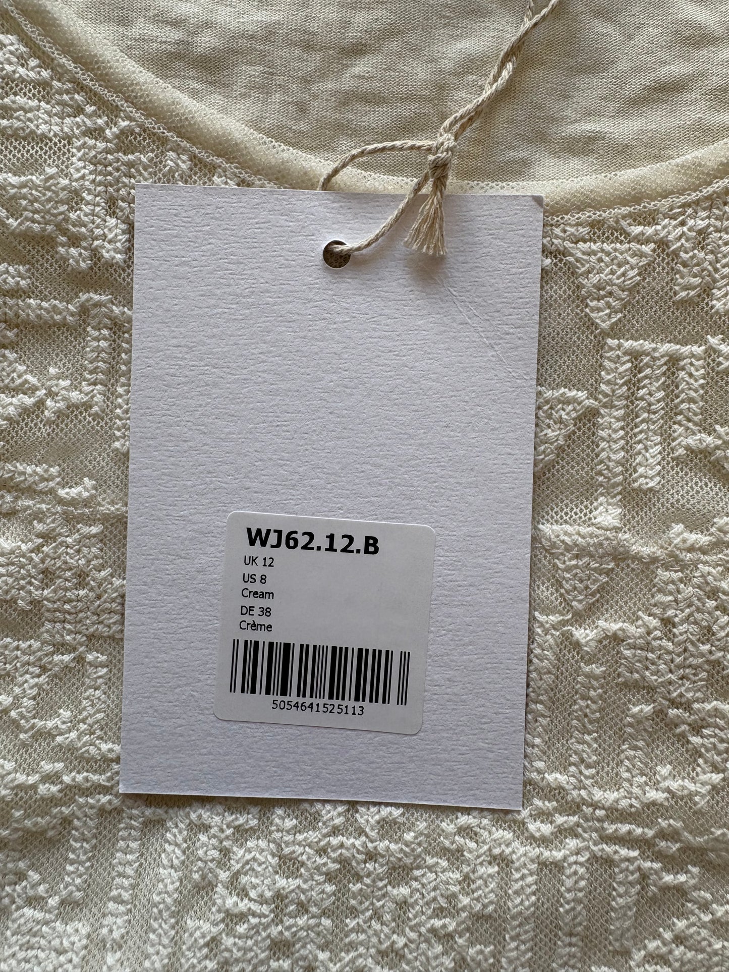 Wrap London Embroidered Long Sleeve Top Colour Cream Size 12
