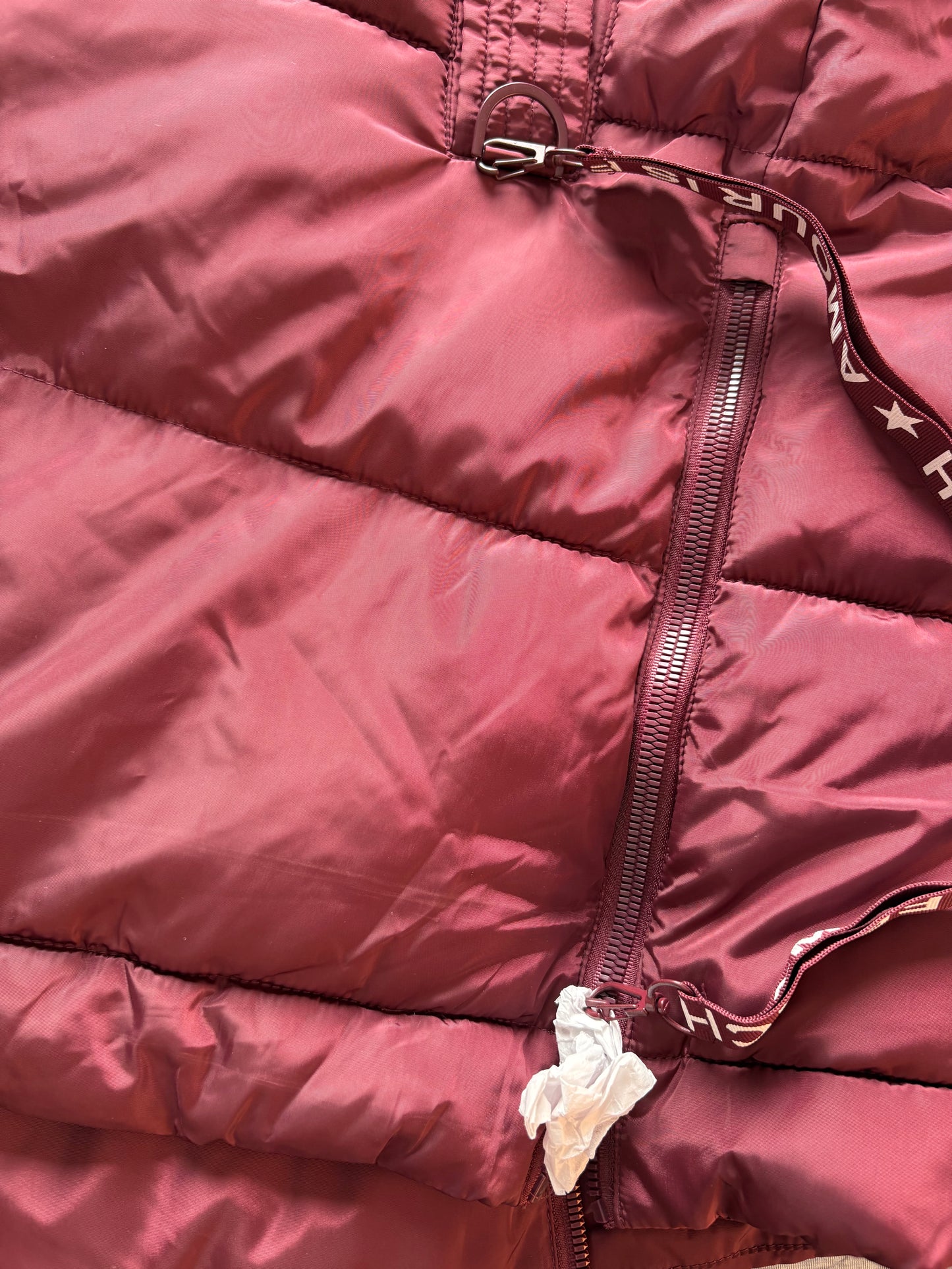 Saturne Hooded Water Repellent Longline Gilet Colour Burgundy Size L