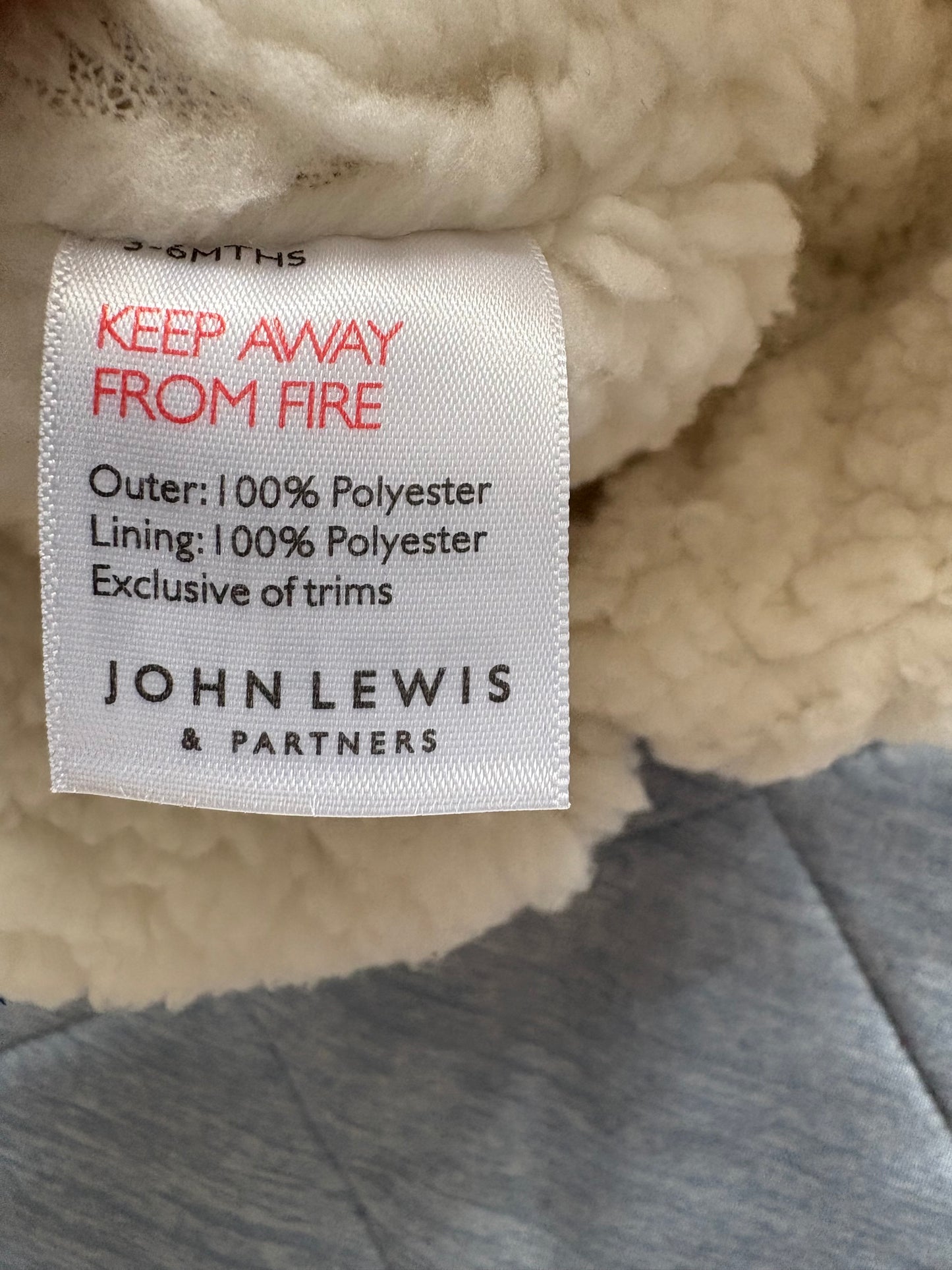John Lewis Hat And Gloves set Colour Lilac/white Size 3-6 Months