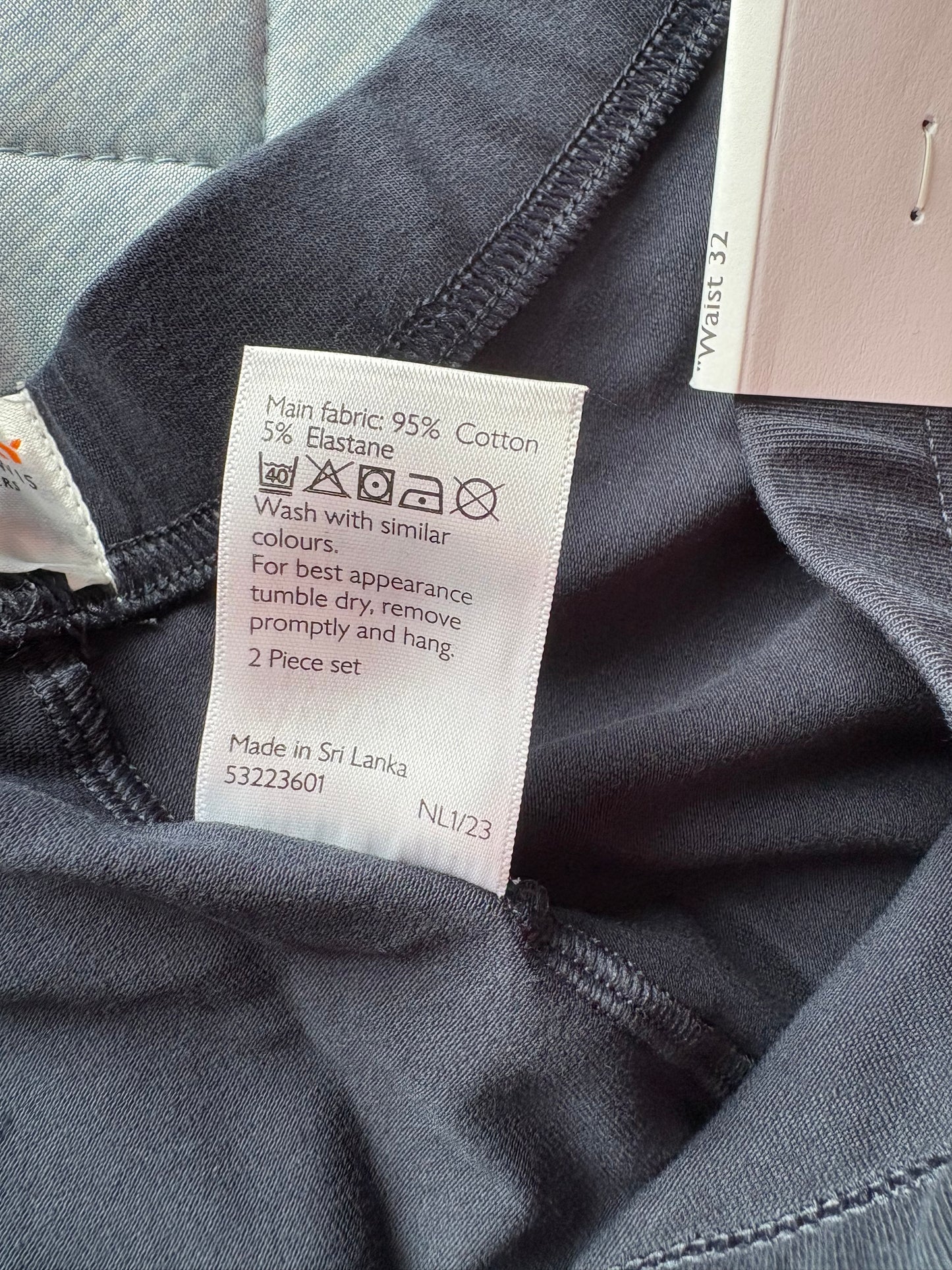 John Lewis 2 Pack Cycling Shorts Colour Navy Size 32 Inches