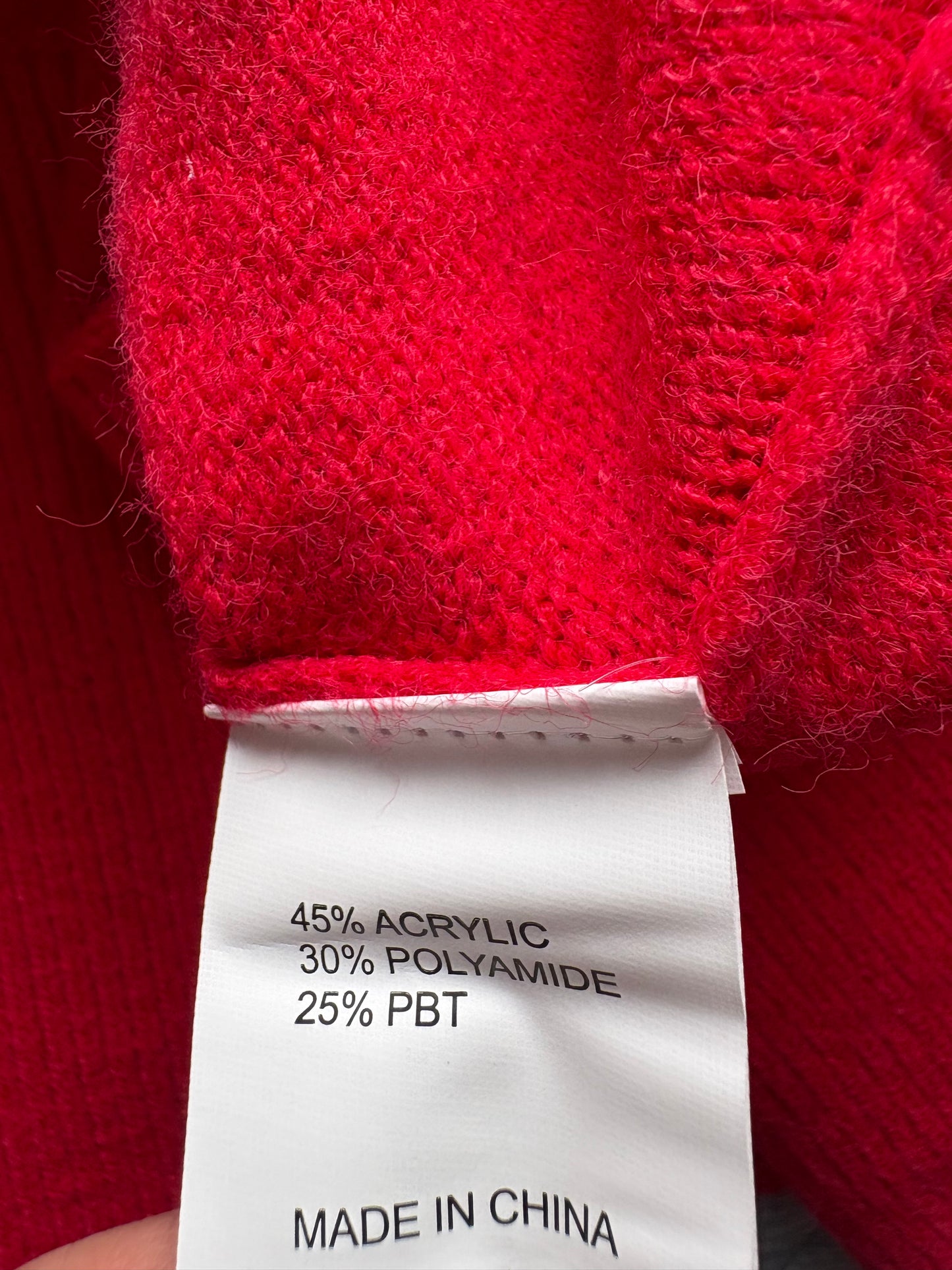Papillonne Roll Neck Jumper Colour Red/Black One Size 10-22