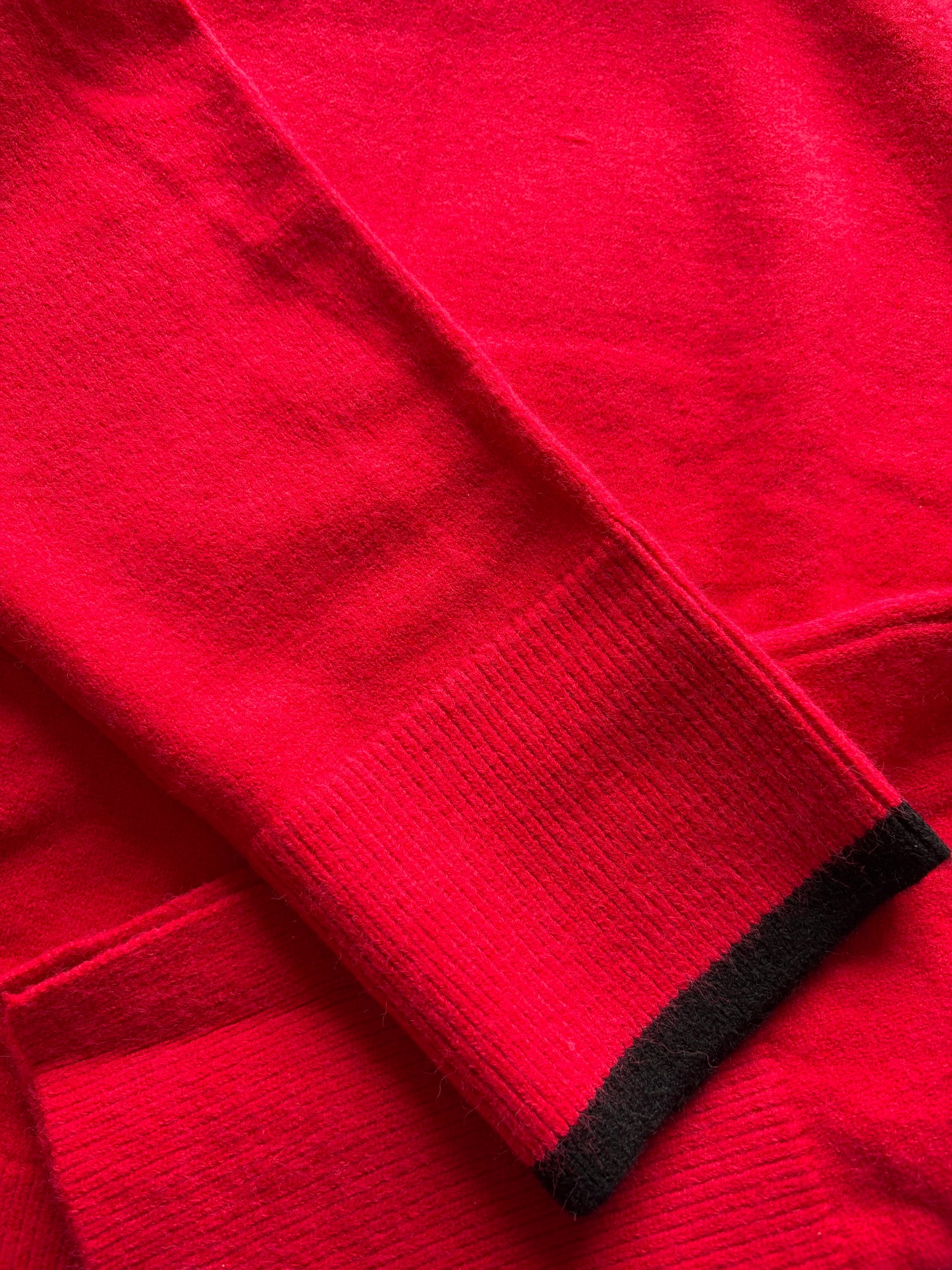 Papillonne Roll Neck Jumper Colour Red/Black One Size 10-22