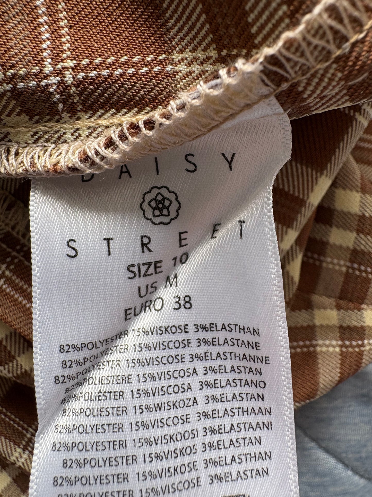 Daisy Street Lace Up Mini Skirt Colour Brown/ Cream Size 10