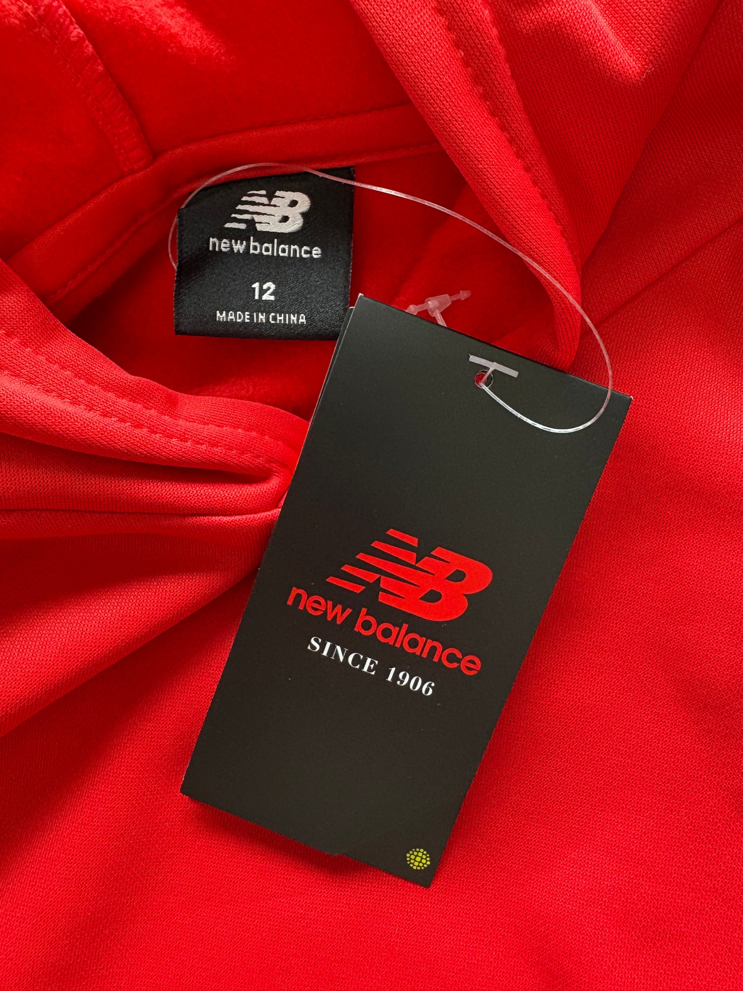 New Balance Hooded Jumper Colour Red/Navy Size 12