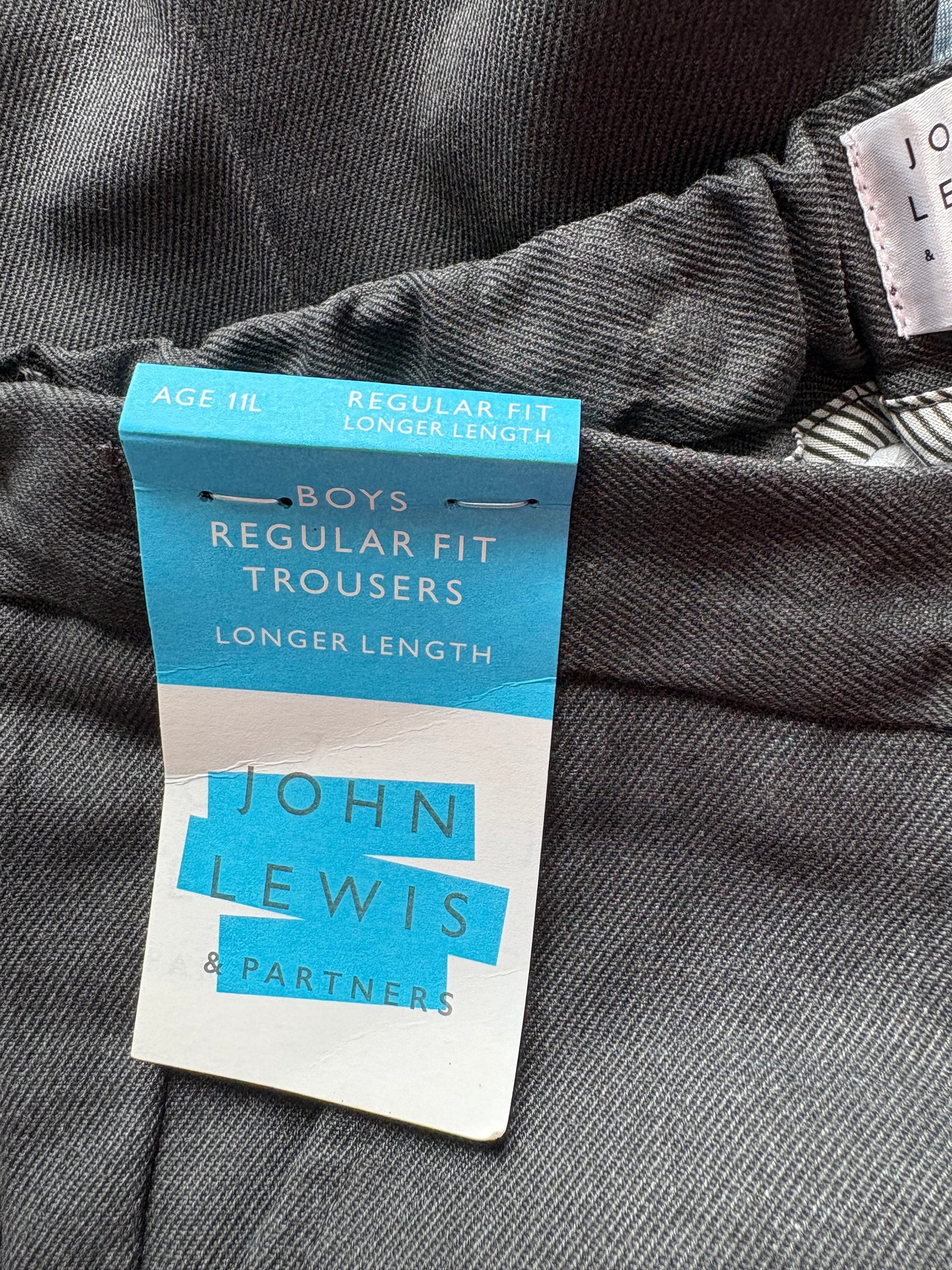 John Lewis Regular Fit Longer Length Trousers Colour Grey Size 11 Years