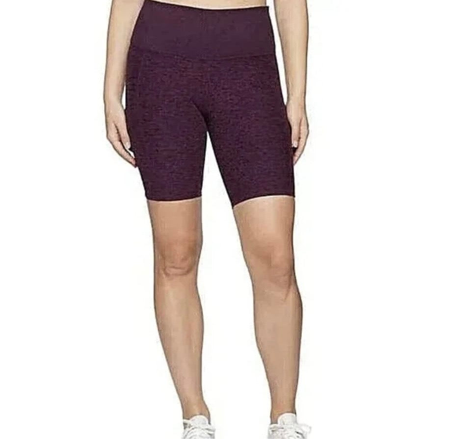 Kirkland Signature Ladies Brushed Bike Shorts Colour Burgundy Marl Size Small