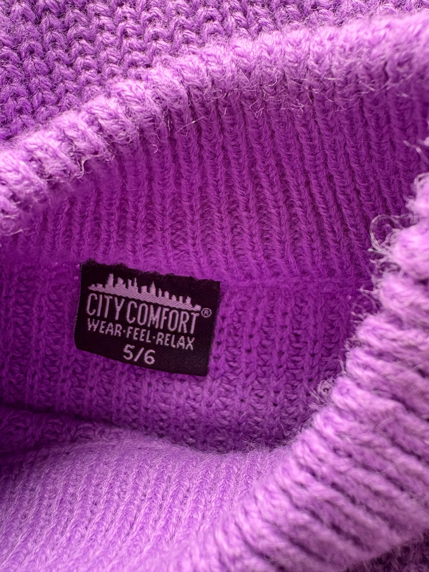 City Comfort knitted high neck jumper Colour Purple Size 5-6 Years