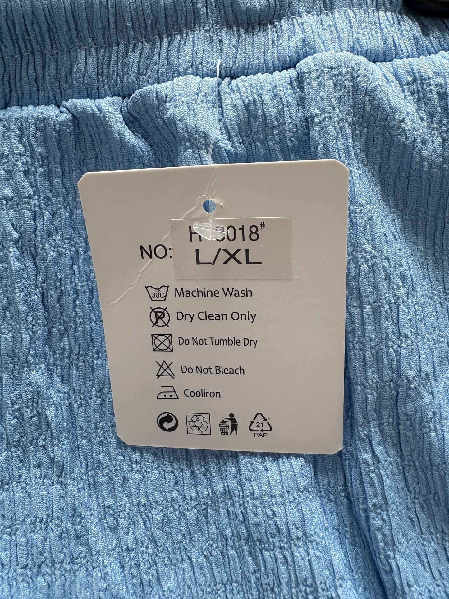 Elisa Immagine Collezione Waffle Trousers Colour Light Blue Size L/XL One Size 10-14