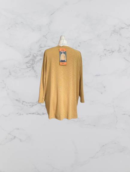 Kirkland Signature Ladies Cotton Slub Tee Size XXL Colour Mustard Yellow