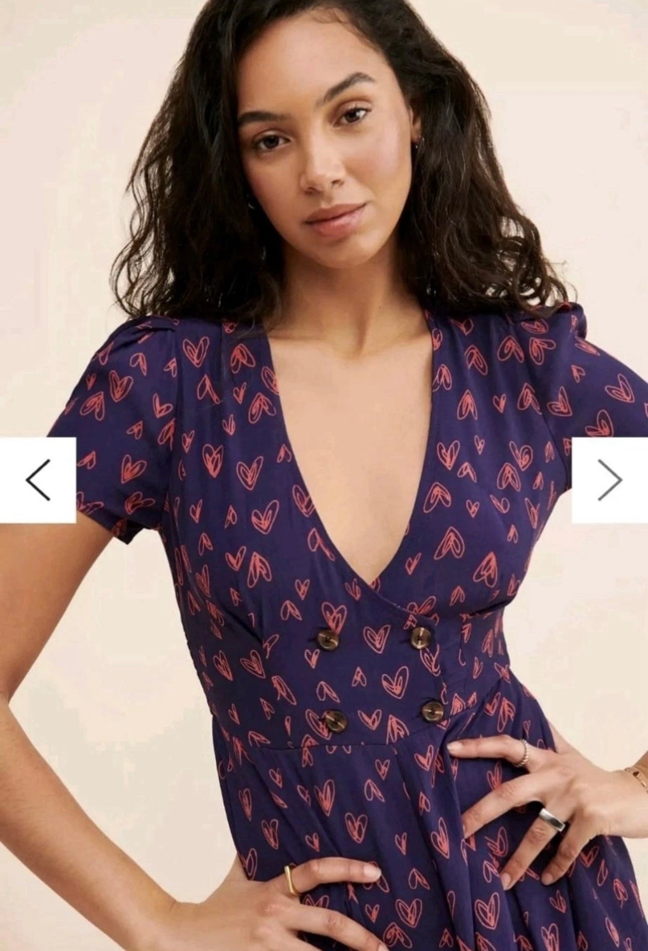 Urban Outfitters Juliette Romper Playsuit Colour Navy/Red Size S