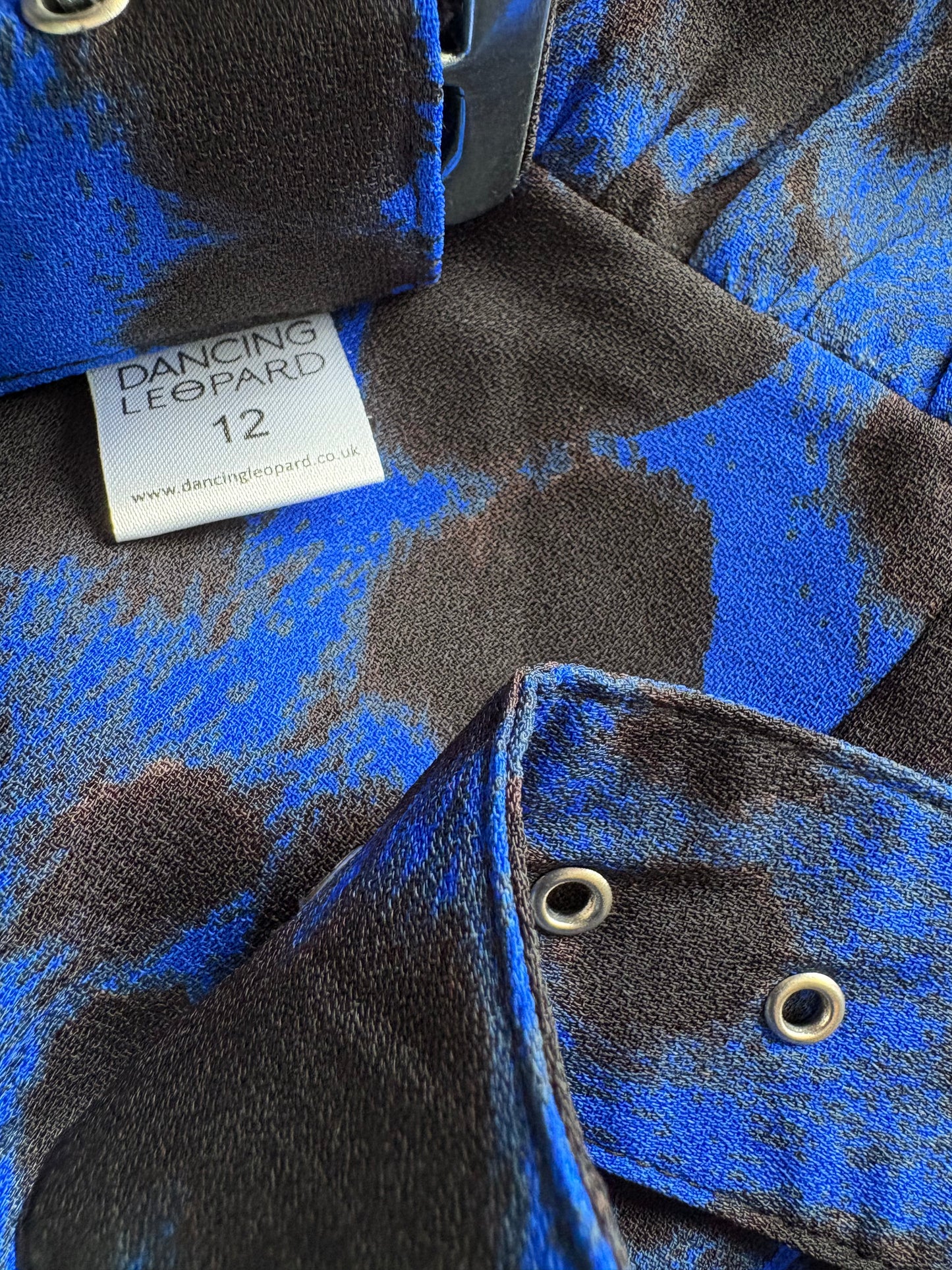 Dancing Leopard Print Jumpsuit Colour Blue/Black Size 12