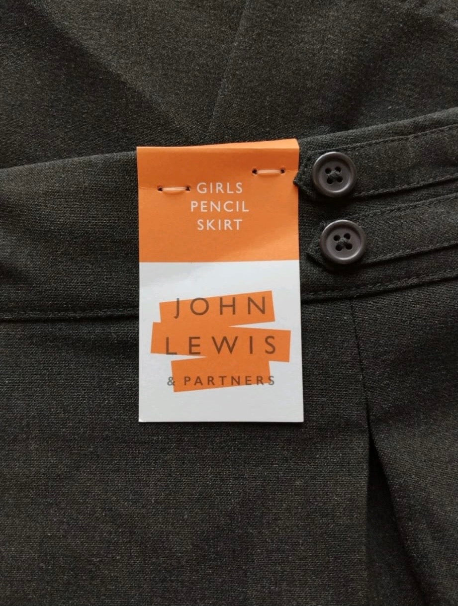 John Lewis Pencil Skirt Colour Grey Size 12 Years