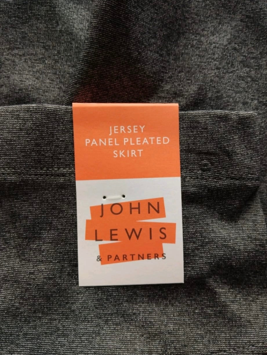 John Lewis Jersey Panel Pleated Skirt Colour Grey Size 11 Years