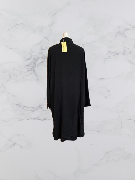 World Fashion Long Sleeve Hi-Lo Hem Shirt Colour Black Size XL (One Size 12-24)