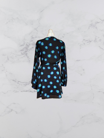 Dancing Leopard Ginger Mini Wrap Dress Colour Black Multi Size 14