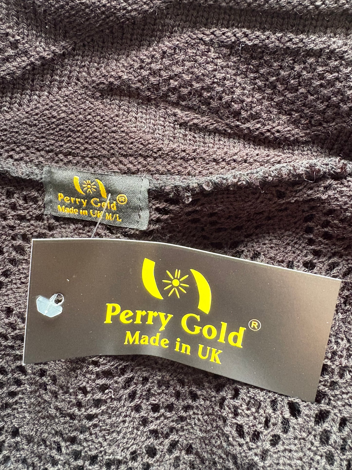 Perry Gold Short Sleeve Crochet Cardigan Colour Black Size M/L