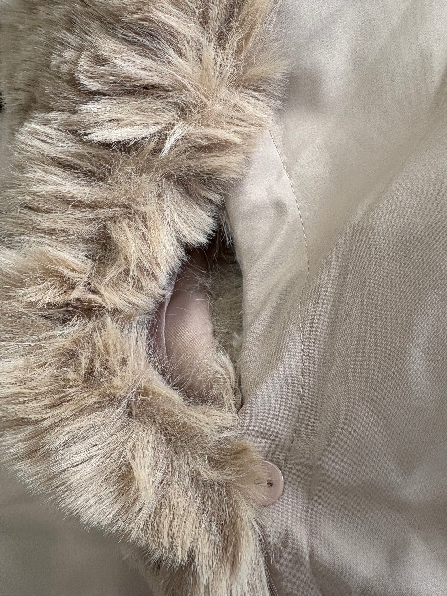 Saturne Reversible faux Fur Lined Jacket Colour Beige Size L