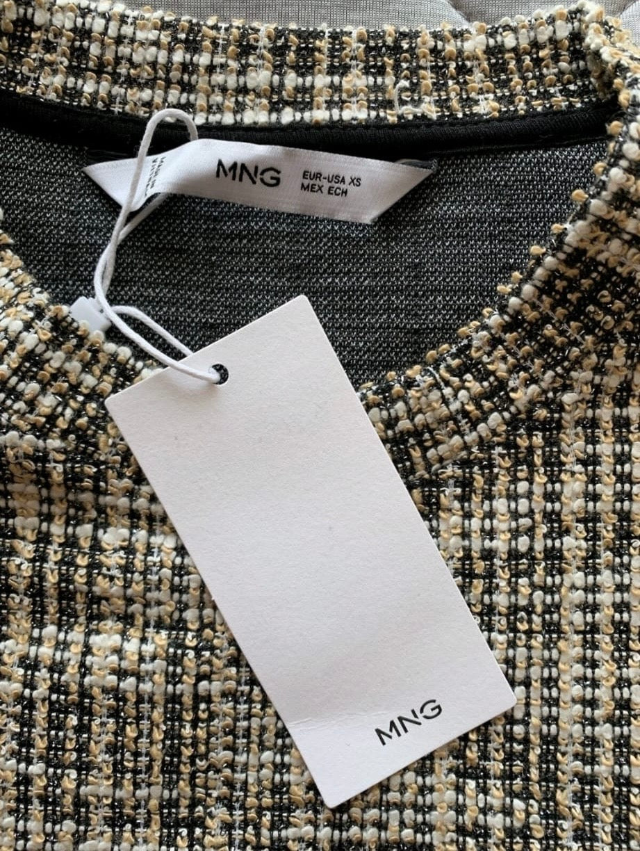 Mango Marbled tweed sweatshirt Colour Beige/Black Size XS