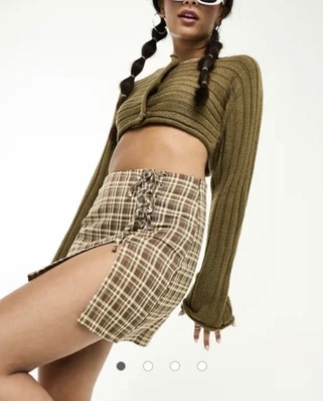 Daisy Street Lace Up Mini Skirt Colour Brown/ Cream Size 8