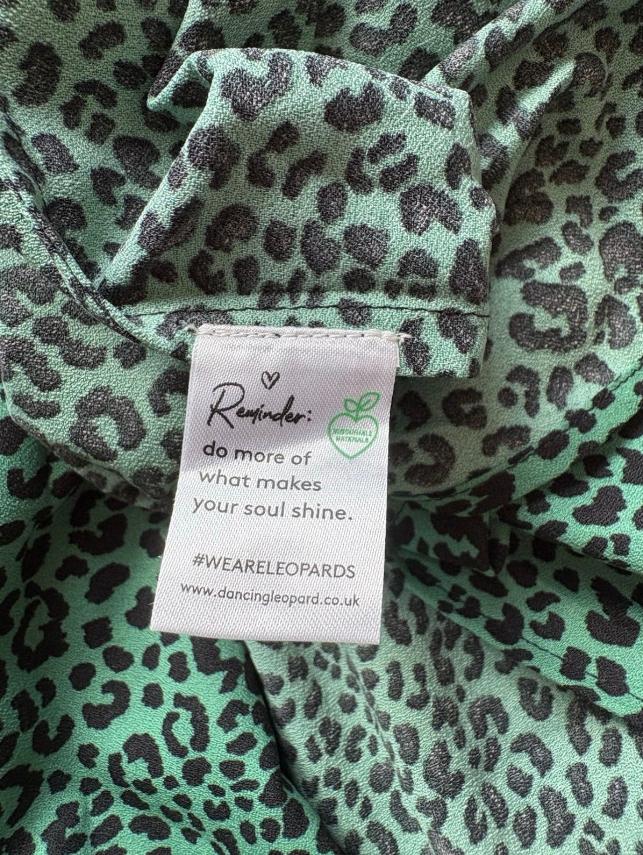 Dancing Leopard Leopard Wrap Long Sleeve Dress Colour Green/Black Size 14