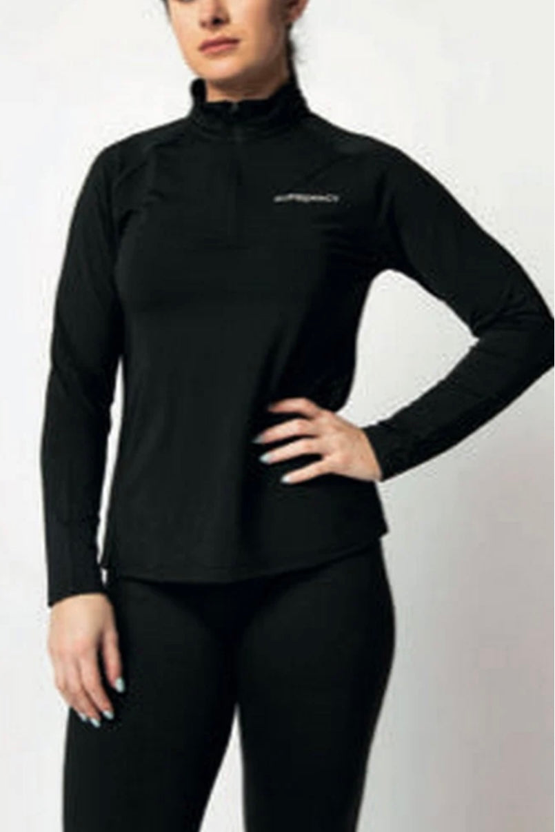 Supremacy Cross Quarter Zip Long Sleeve Top Colour Black Size M