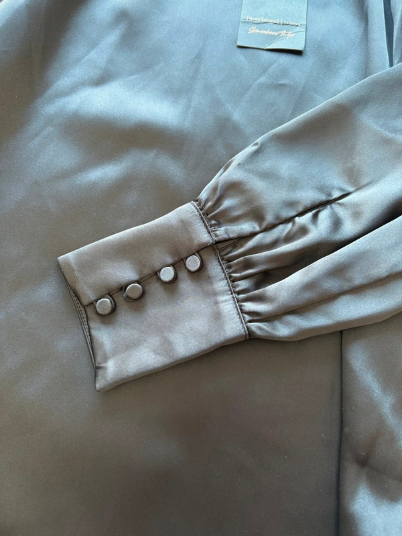 River Island Signature To Go Satin Off The Shoulder Top Colour Black Size 12