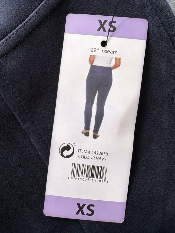 Andrew Marc stretch faux suede pull on pants Colour Navy Size XS
UK Size 8