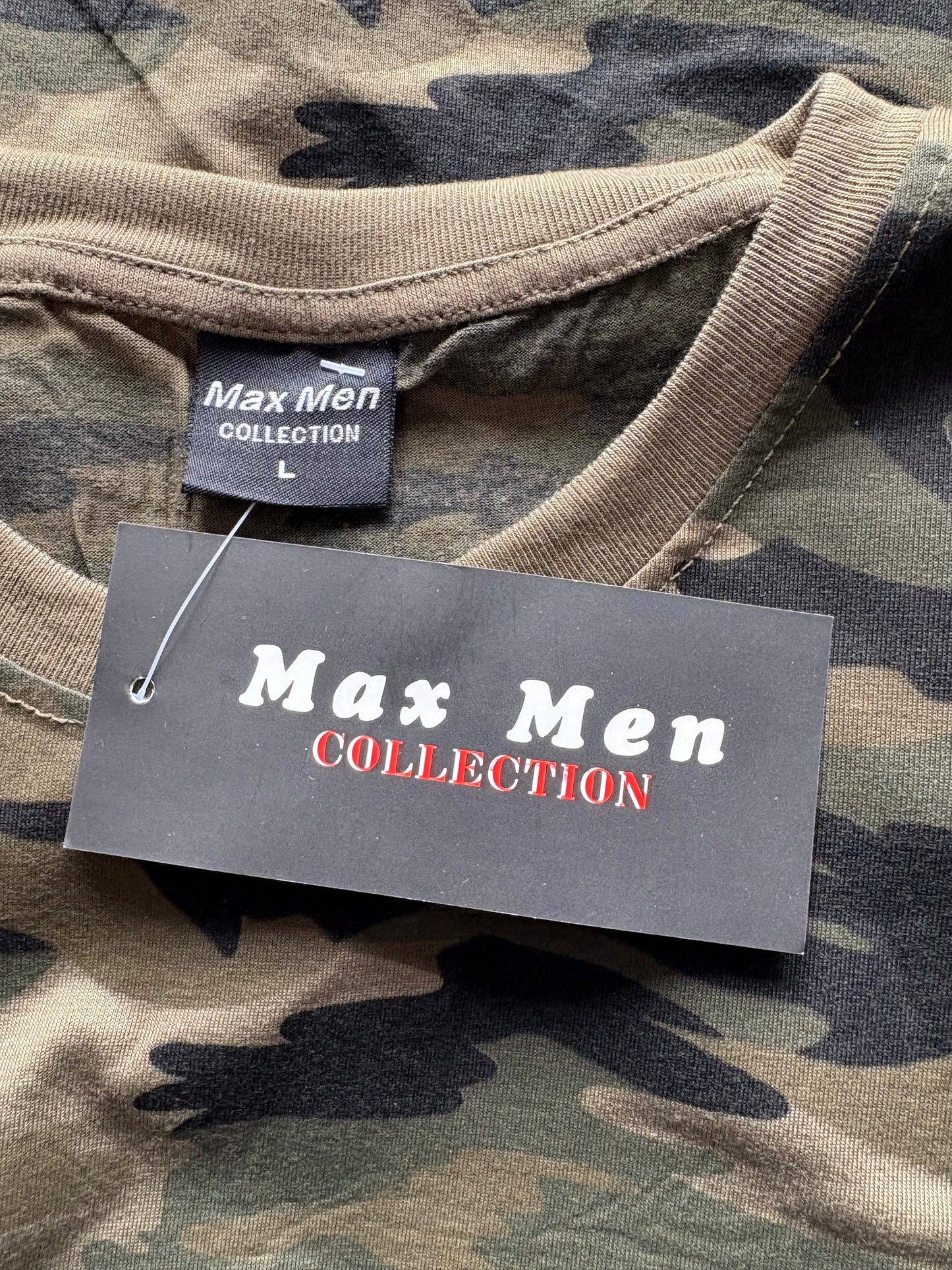 Max Men Collection Short Sleeve Camo T-Shirt Colour Dark Khaki Camo Size L