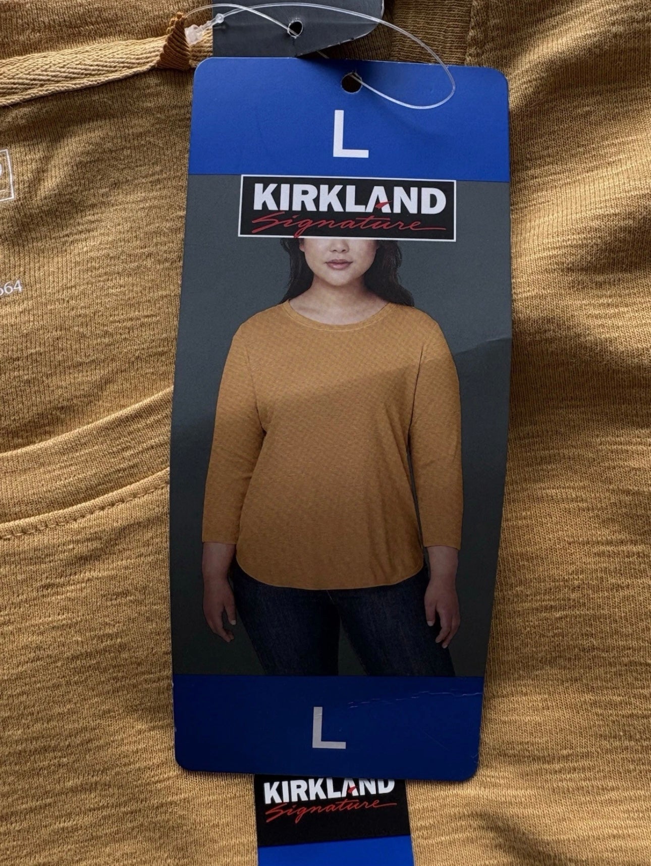 Kirkland Signature Ladies Cotton Slub Tee Size L Colour Mustard Yellow