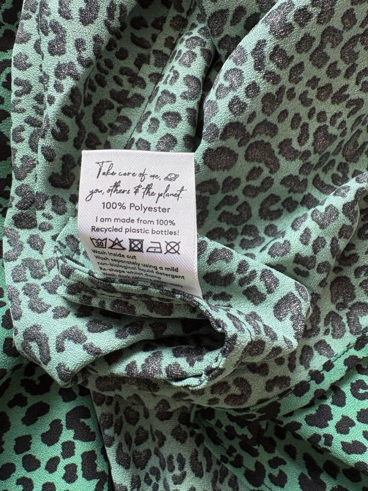 Dancing Leopard Leopard Wrap Long Sleeve Dress Colour Green/Black Size 14