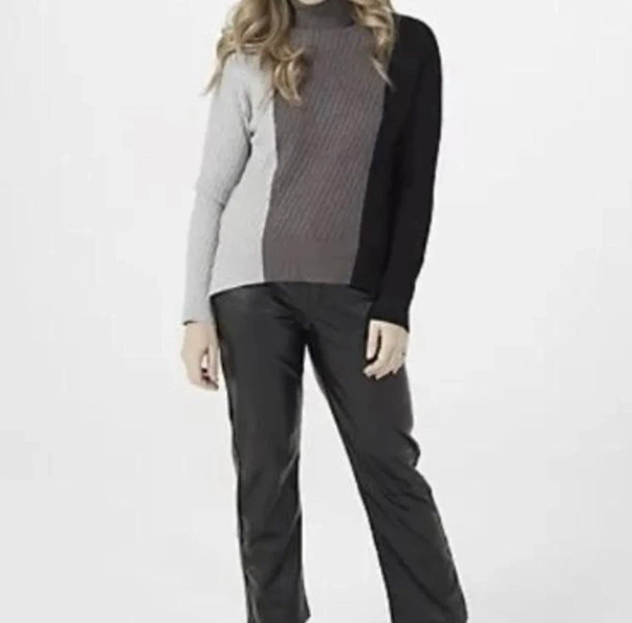 Badgley Mischka colourblock roll neck jumper Colour Black/grey Size M