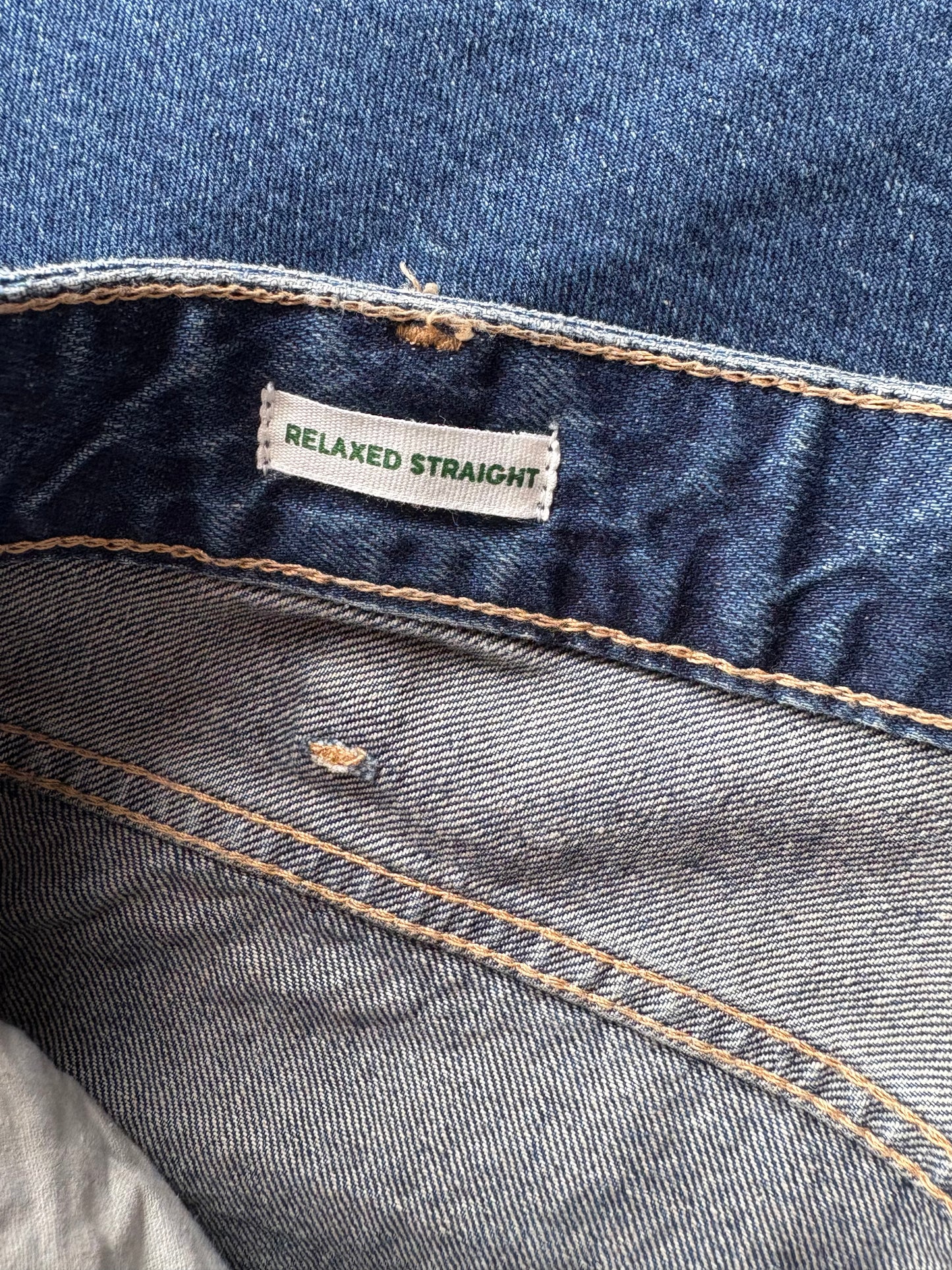River Island Relaxed Straight Embellished Jeans Colour Medium Denim Size 18 R