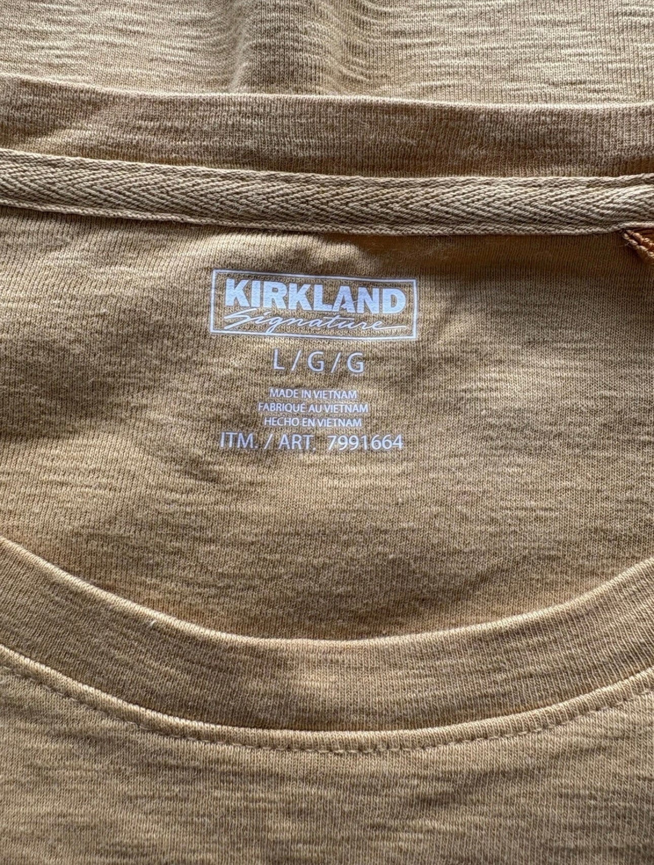 Kirkland Signature Ladies Cotton Slub Tee Size L Colour Mustard Yellow
