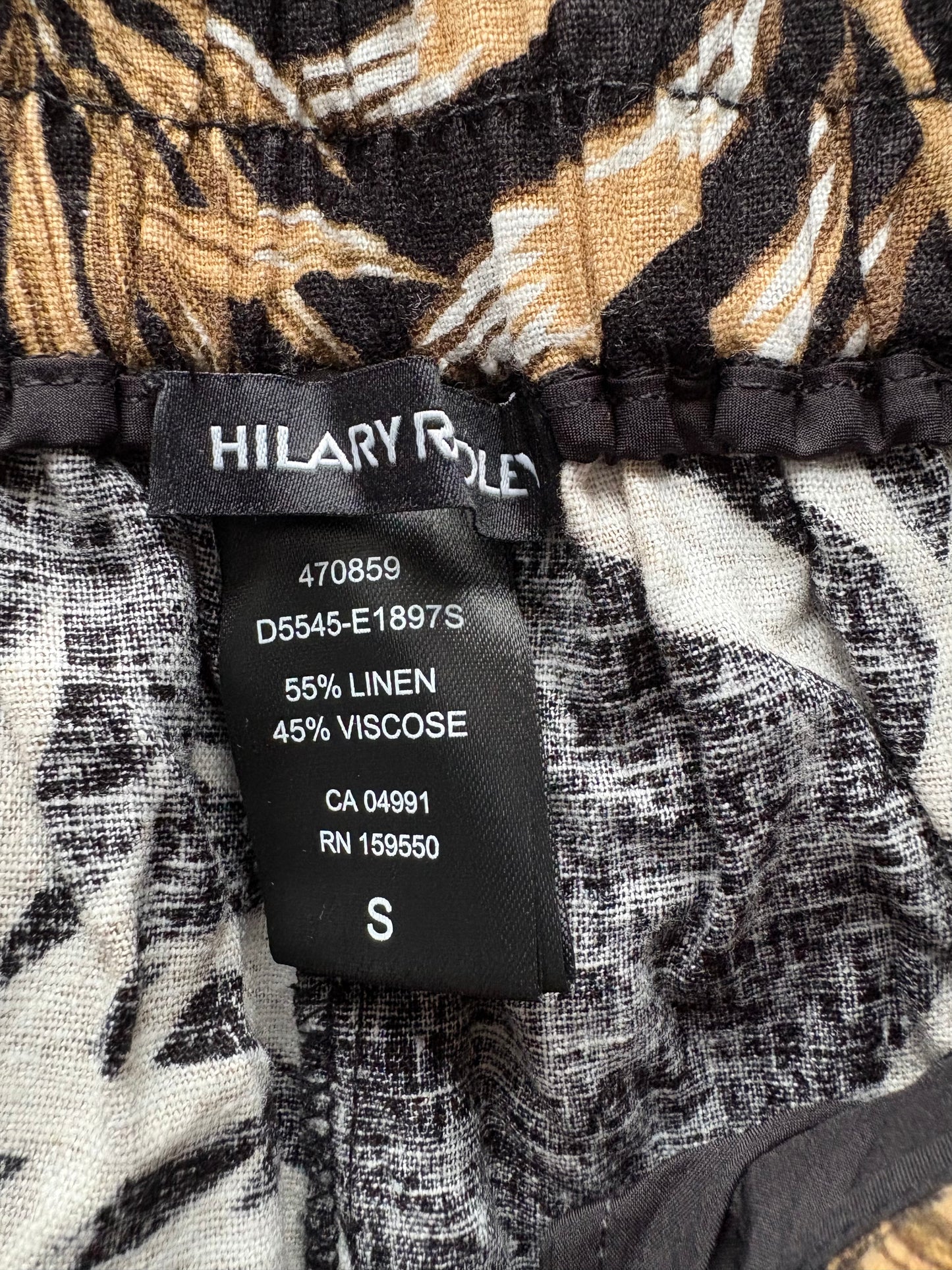 Hilary Radley High Waist Wide Leg Linen Blend Trousers Colour Black Combo Size 10/12