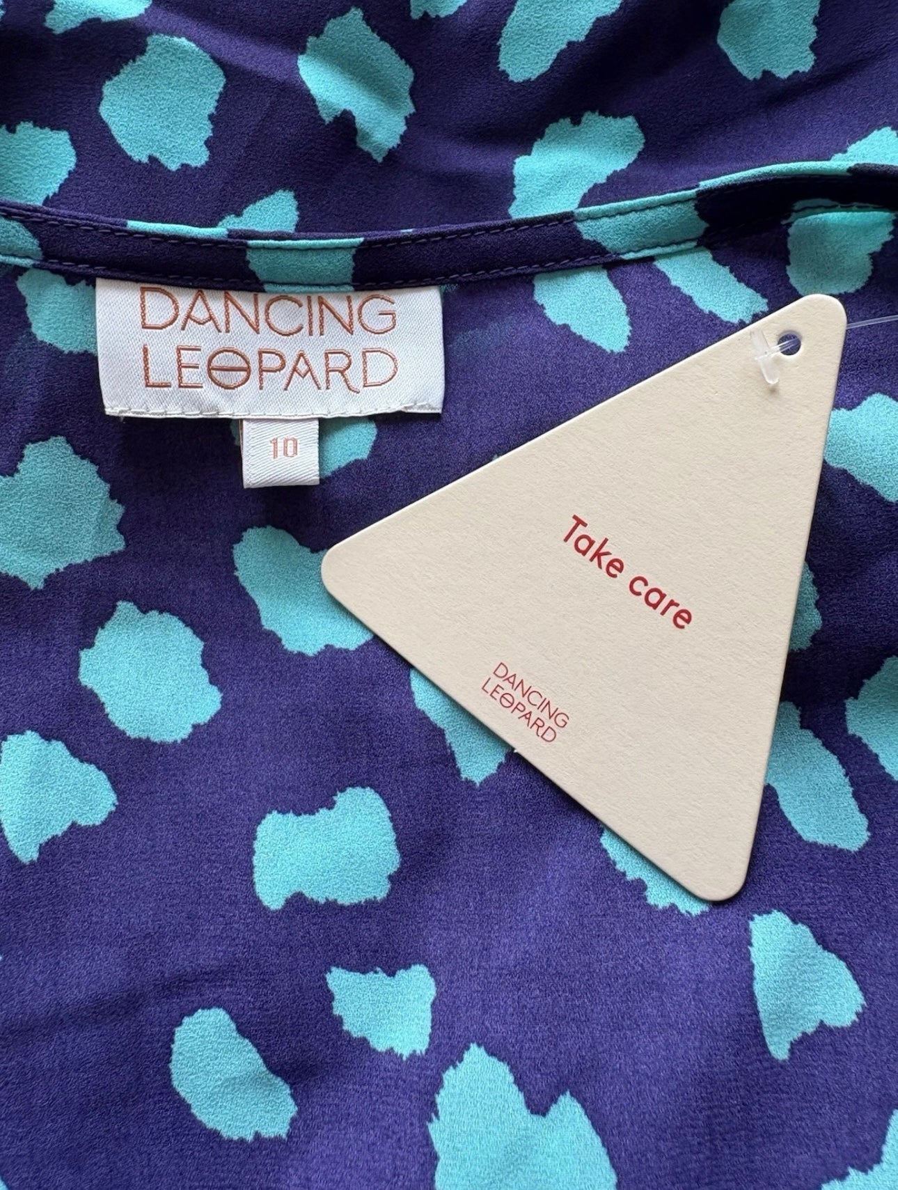 Dancing Leopard Jagger Polka Dot Maxi Dress Colour Navy/green Size 10