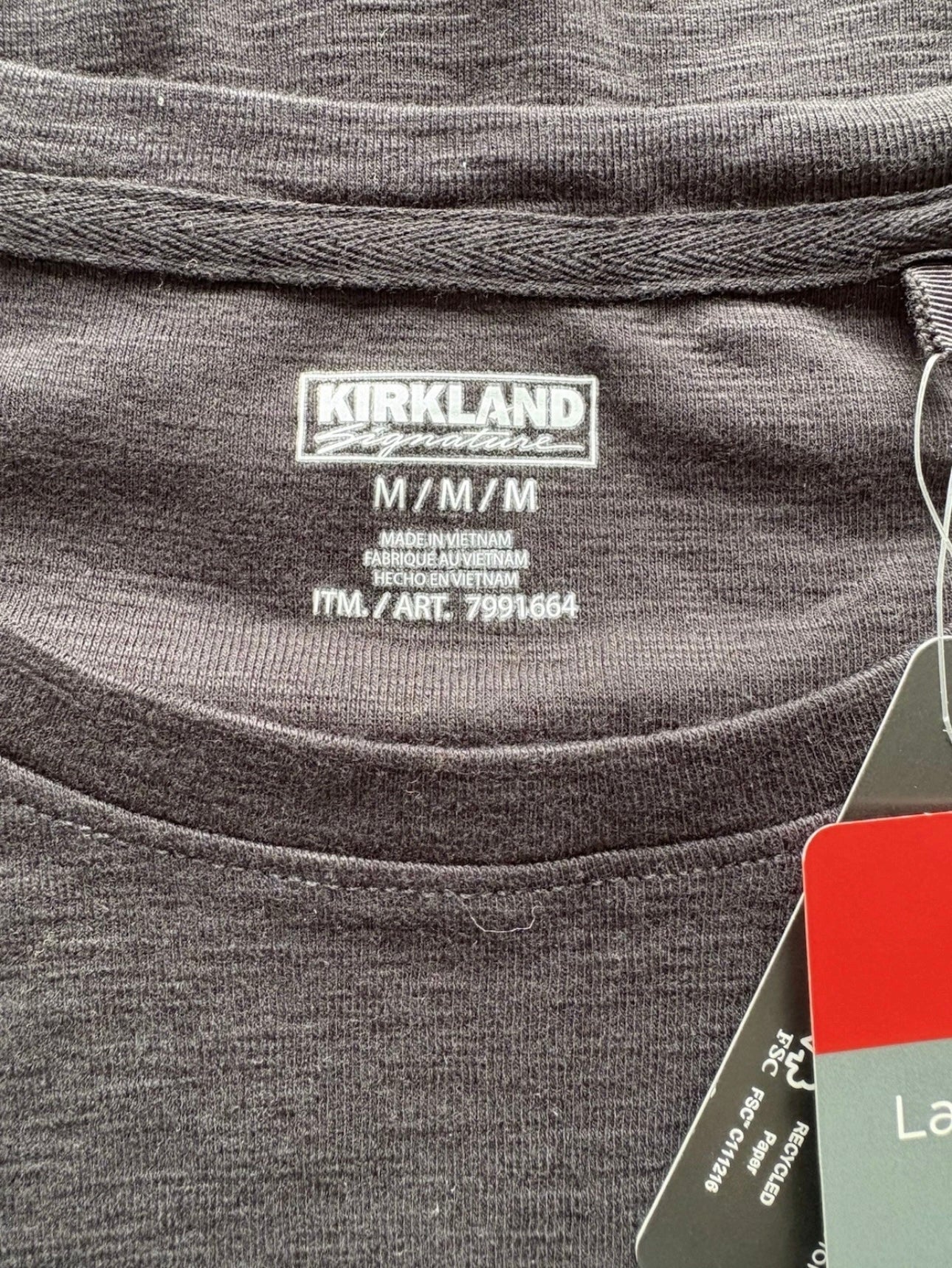 Kirkland Signature Ladies Cotton Slub Tee Size M Colour Black