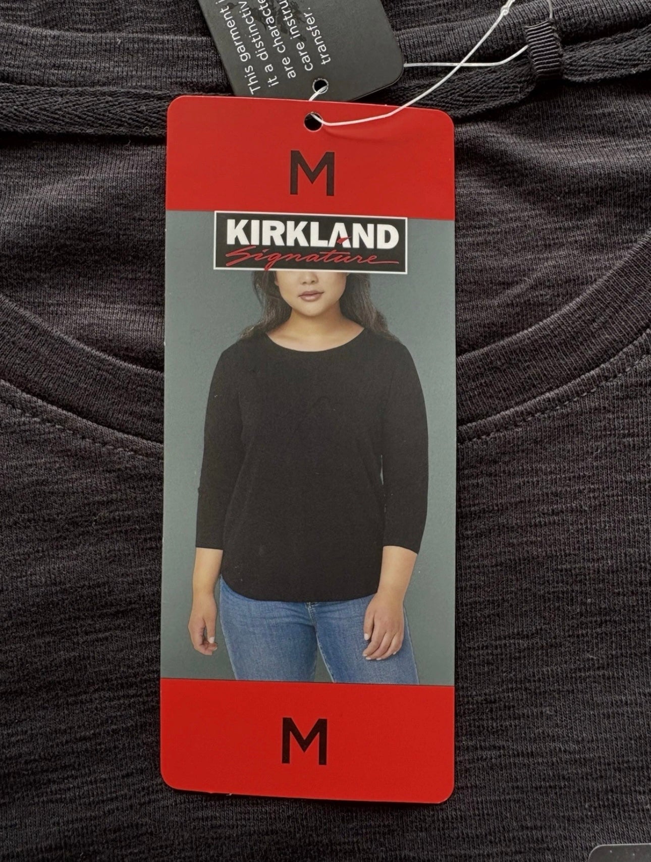 Kirkland Signature Ladies Cotton Slub Tee Size M Colour Black