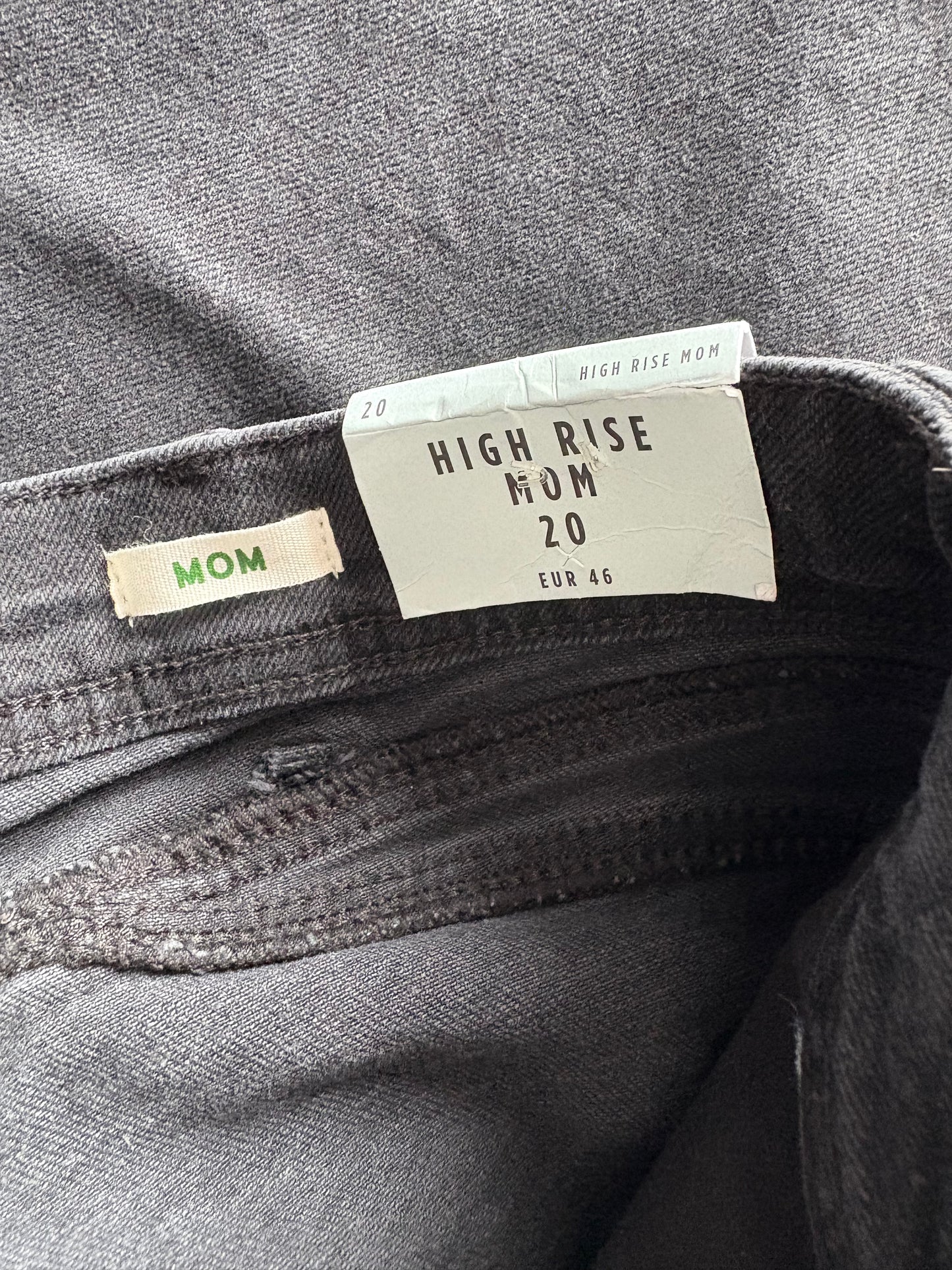 River Island High Rise Mom Jeans Colour Black Size 20