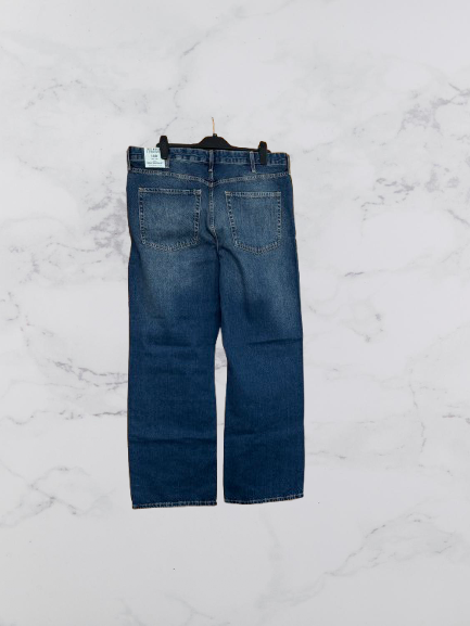 River Island Relaxed Straight Embellished Jeans Colour Medium Denim Size 18 R