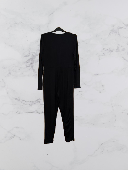 Unique21 Long Sleeve Stretchy Jumpsuit Colour Black Size L