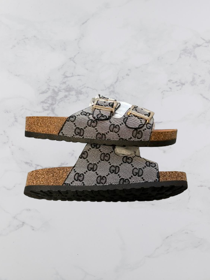 No Brand Buckle Closure Sandals Colour Black Size 37 UK Size 4