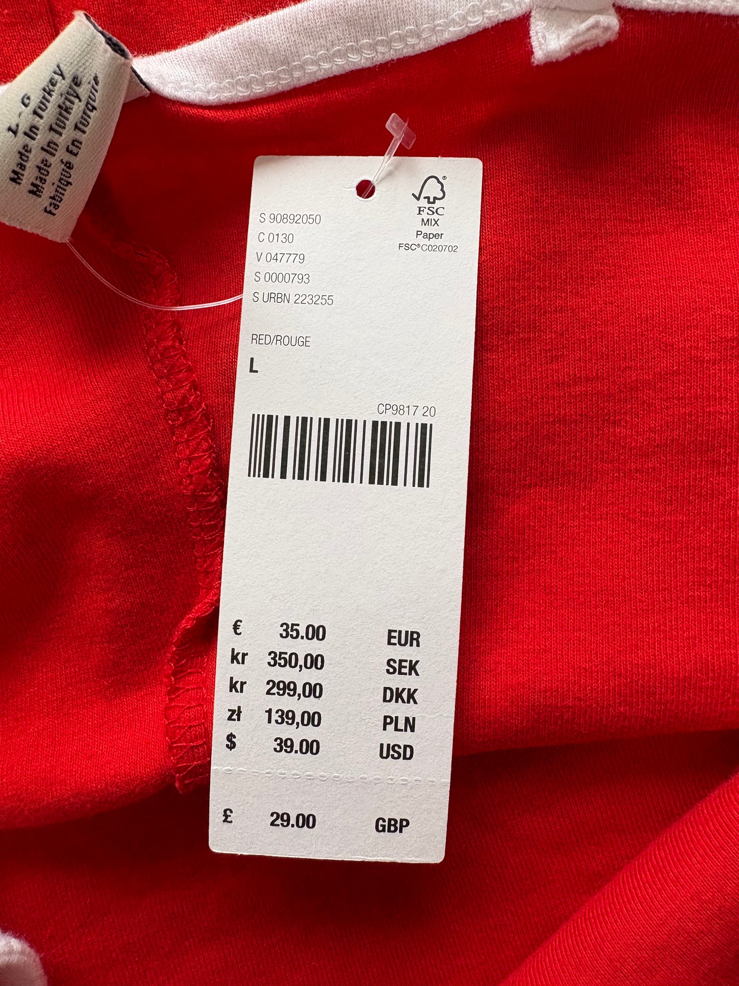 Urban Outfitters 'It's not me it's you' Mini Dress Colour Red /White Size L