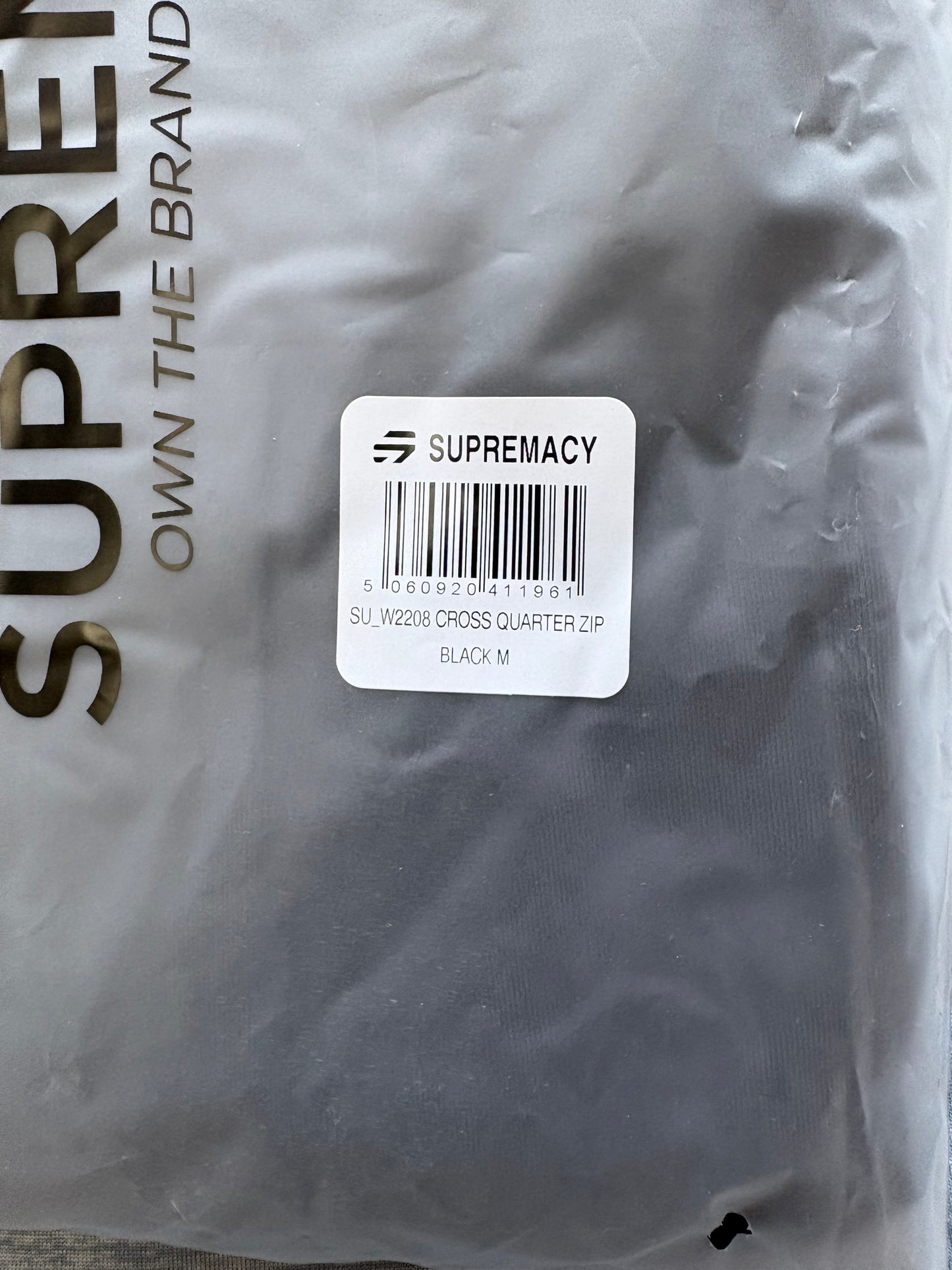 Supremacy Cross Quarter Zip Long Sleeve Top Colour Black Size M