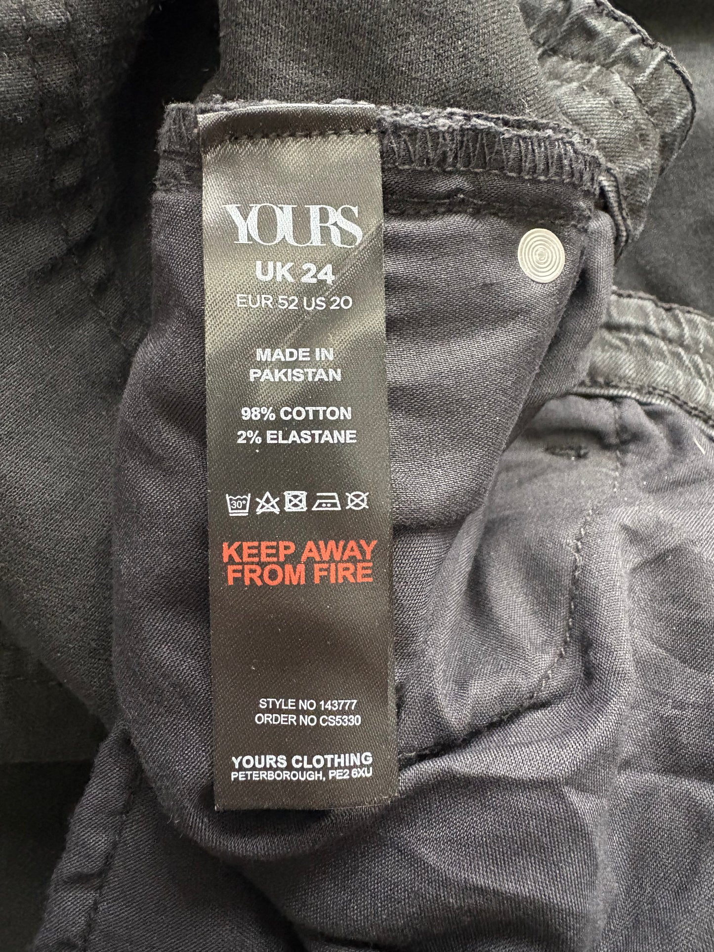 Yours Clothing Wide Leg Trousers Colour Black Size 24